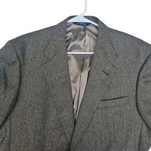 VTG Burberry Wool 2-Button Blazer Sport Jacket‎ Herringbone Mens Size 44R